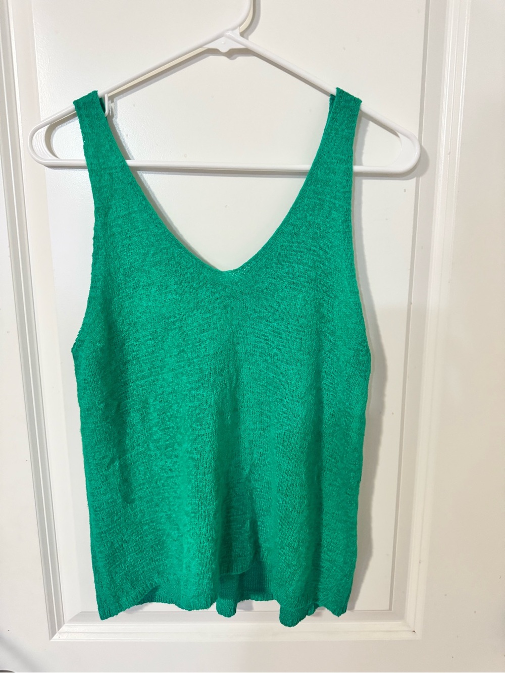 Blu Pepper V-Neck Knit Tank in Bright Green